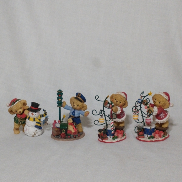 Christmas Bear Decorations - lot of 4 - Picture 1 of 6